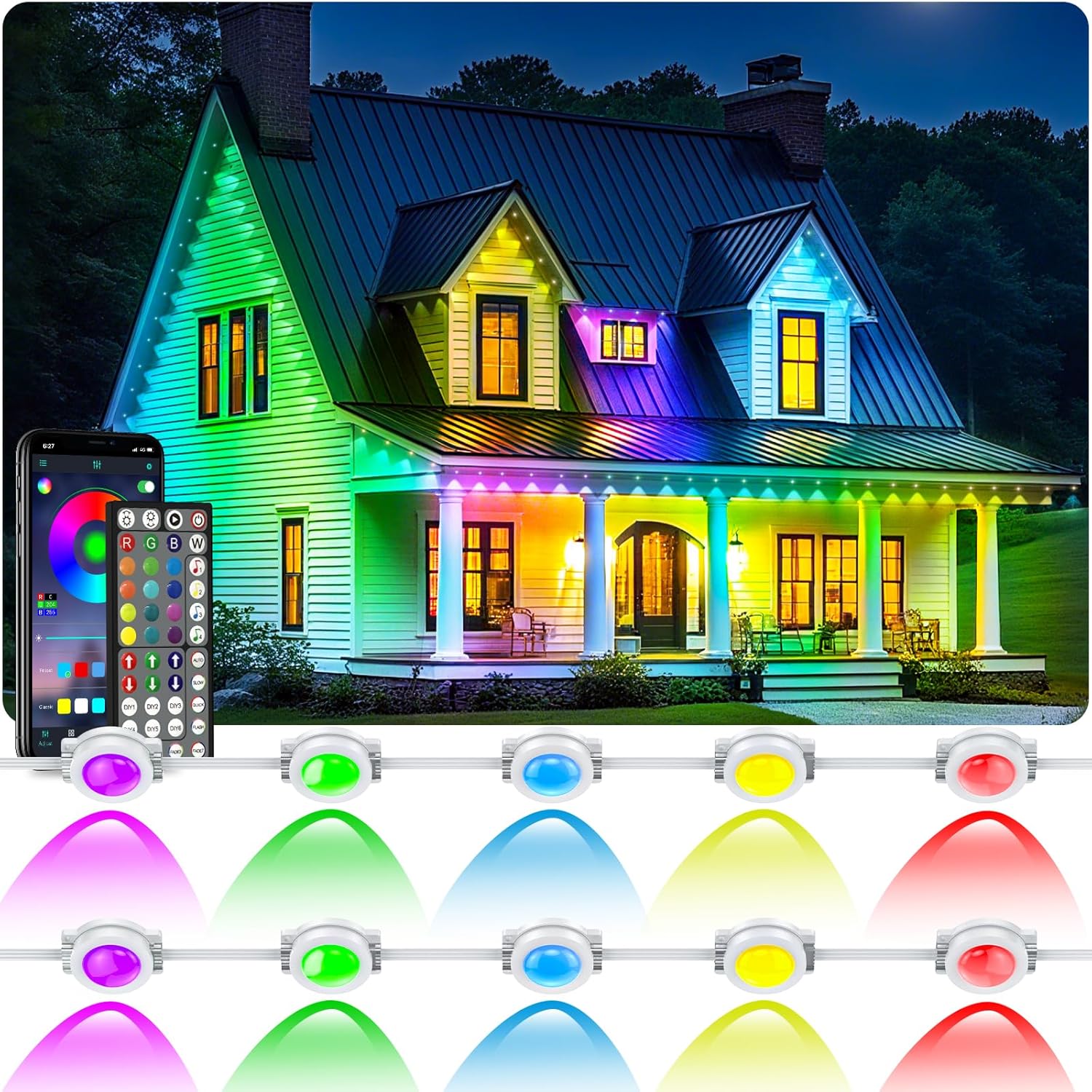 CETELUMA 300FT Permanent Outdoor RGB Lights