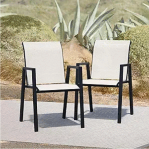 Puntogen Stackable Patio Chairs Set of 2