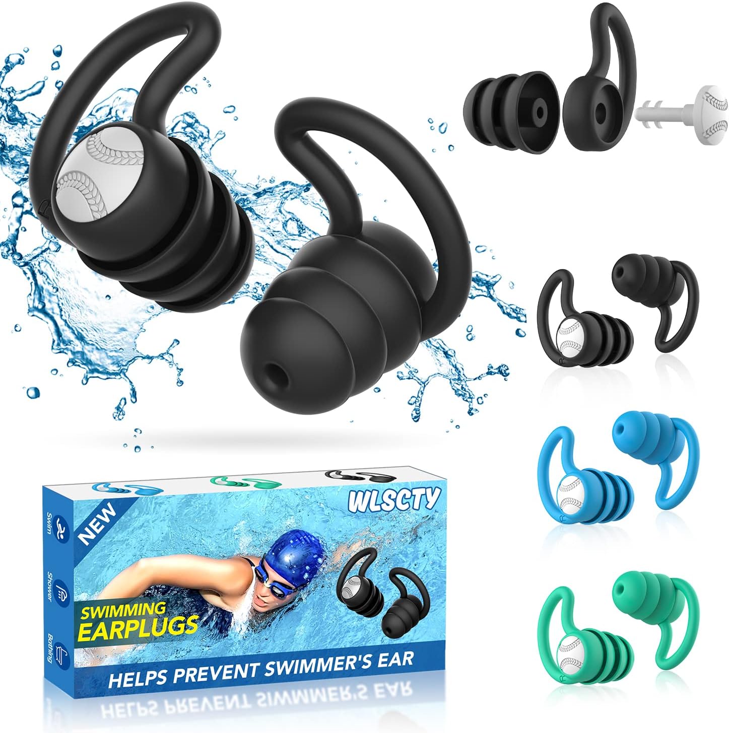 WLSCTY Swimming Ear Plugs for Adults