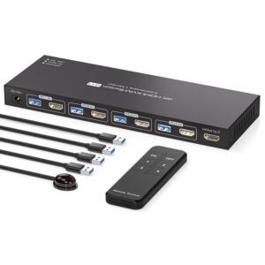 PVBCTCSID USB3.0 HDMI KVM Switch 4 Computers