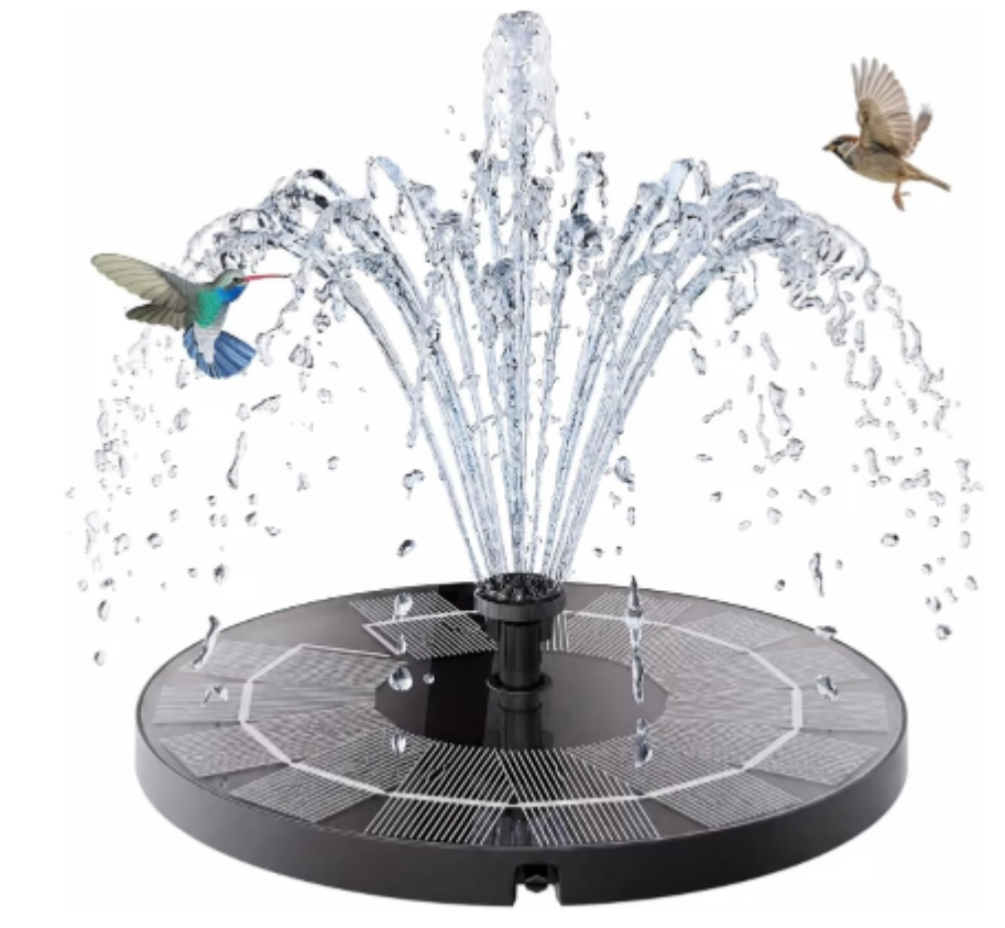 Solar Springbrunnen Solarbrunnen für Draussen mit 4 Stützstangen