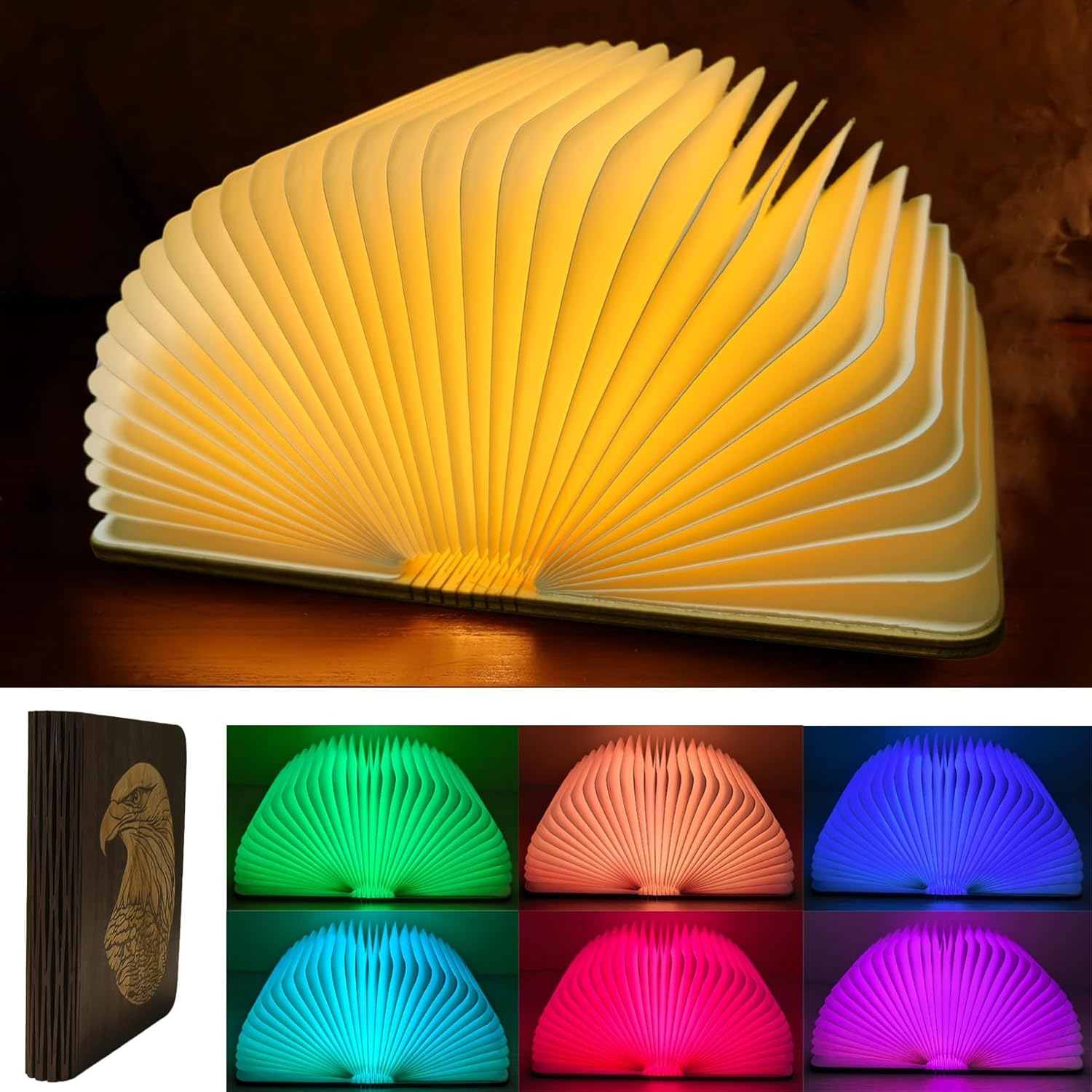ZIMINGU Magic Foldable Book Lamp