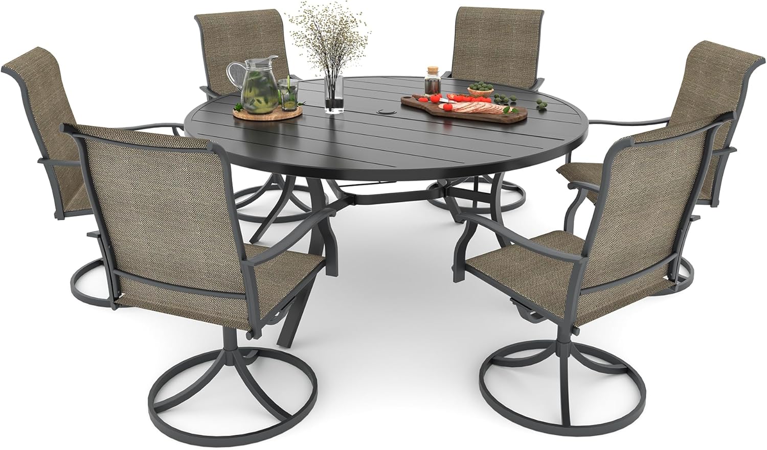 Anmutig 7 Piece Outdoor Larger Round Table
